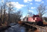 The 23 pushes the Polar Express train across the Whippany River just west of Rt. 10 